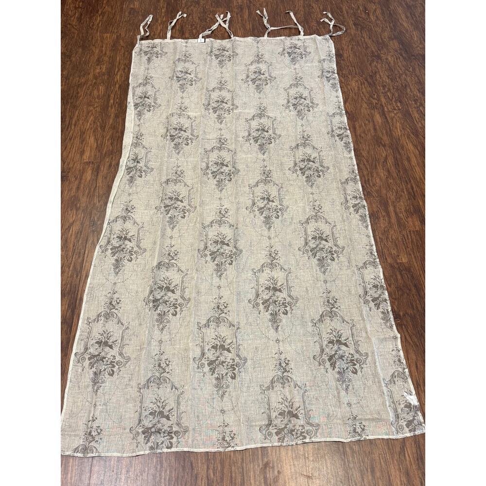 NWT Creative Co-Op Linen Damask Curtain Panel 55" x 102"